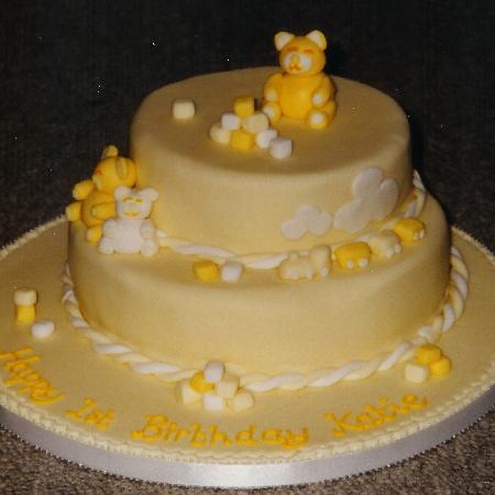 Two Tiered Teddy Cake