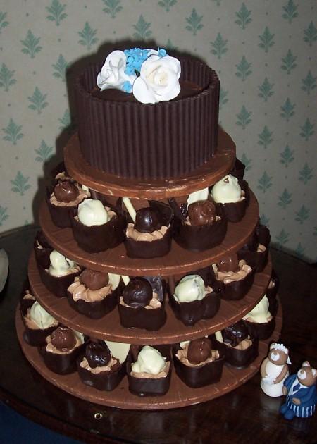 Chocolate Cup Wedding Cake  Ref CW014