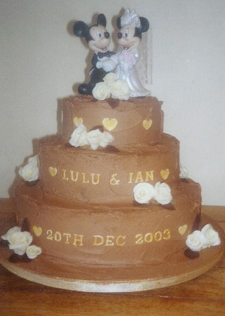 Micky and Minnie Chocolate Wedding Cake  Ref CW108