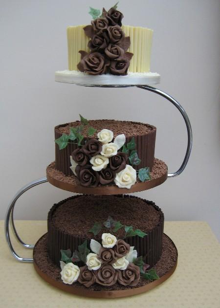 Chocolate Wedding Cake with Chocolate Roses CW026