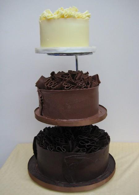 Triple Choc Ruffle Wedding Cake  Ref CC030