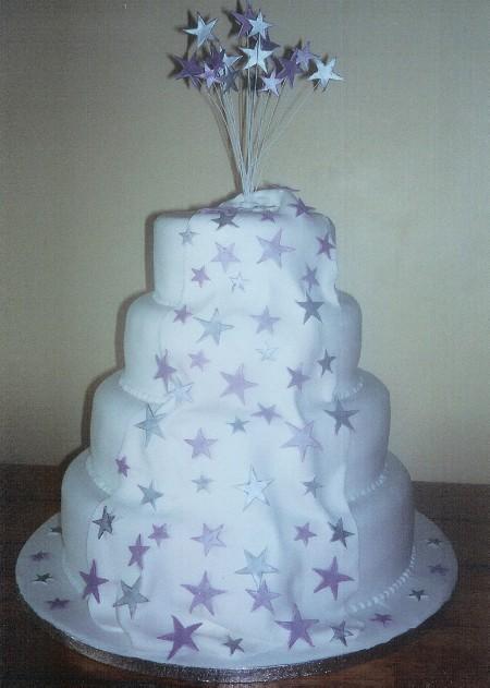 Stars and Drapes Wedding Cake  Ref IC714