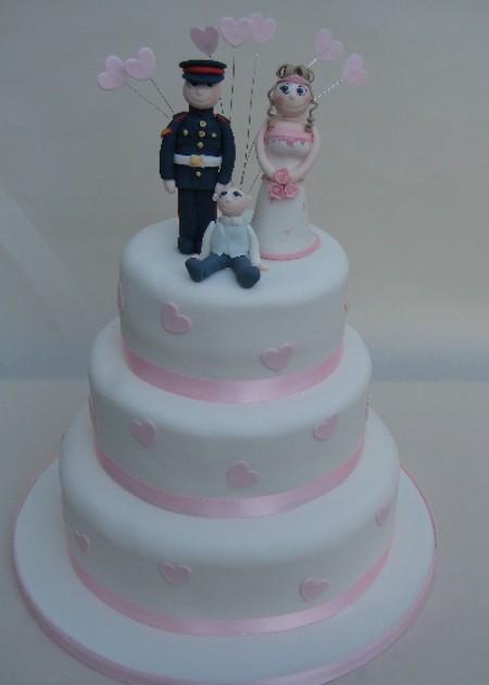 Wedding Cake with Bride and Groom Topper  Cake Ref 72