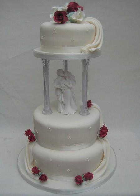 3 tier elegant cake with raised top tier REF IC096