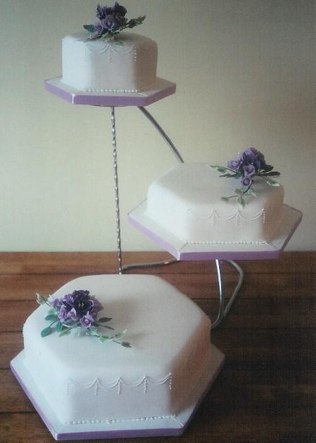 Lilac Hexagon Wedding Cake  Ref IC719