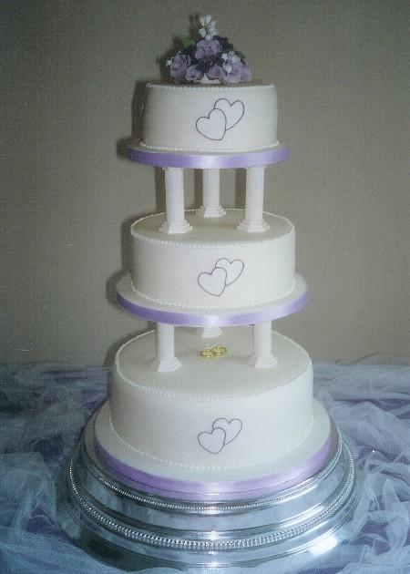 Lilac Double Hearts Wedding Cake  Ref IC723