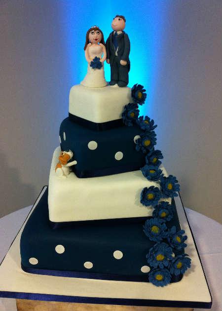 Navy Blue Gerbera Cake