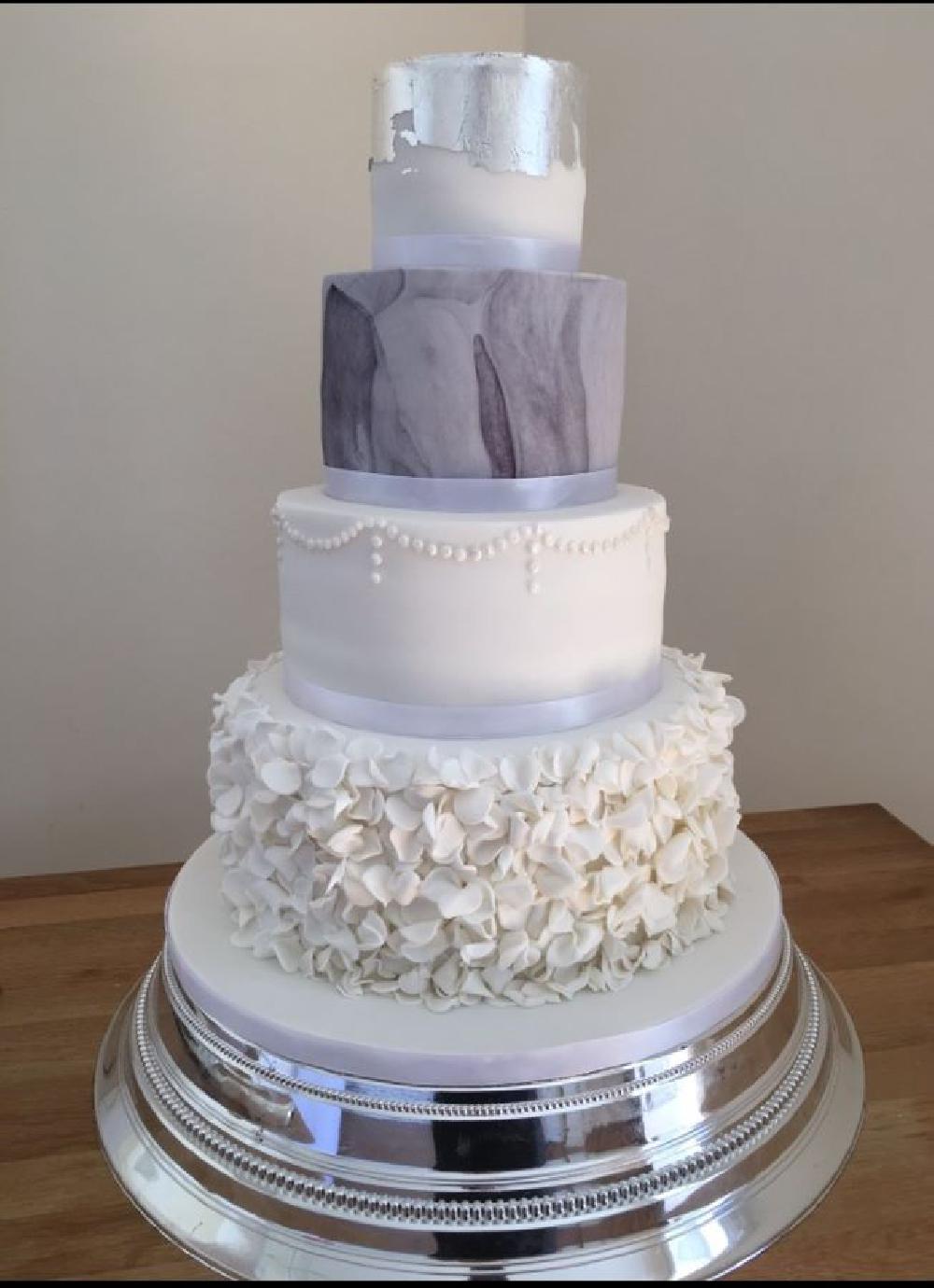 Four tier with edible silver