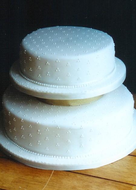 Two Tier Dotted Wedding Cake  Ref IC731